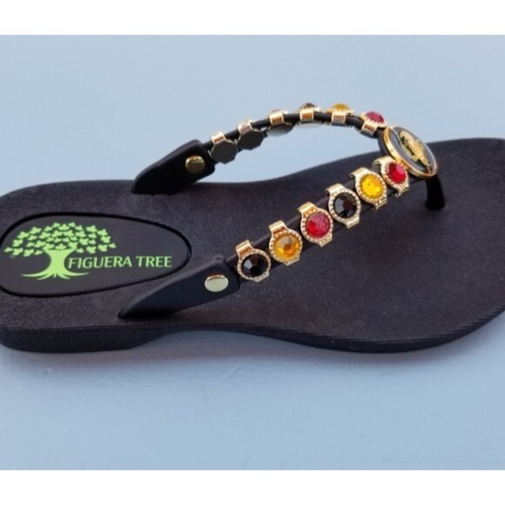 Steph Beautiful Crystal Flip Flops Sandals SUPER COMFY Size 10 - Picture 3 of 5